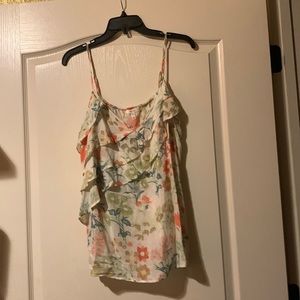 XL floral top with ruffle